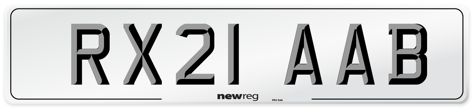 RX21 AAB Number Plate from New Reg